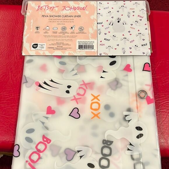 NWT Betsey Johnson Halloween shower curtain liner - Picture 1 of 3